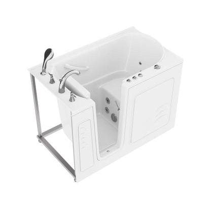 Tru Grit 30 in. x 53 in. Left Drain Quick Fill Walk-In Whirlpool Tub with Powered Fast Dr - 1770266674748_787