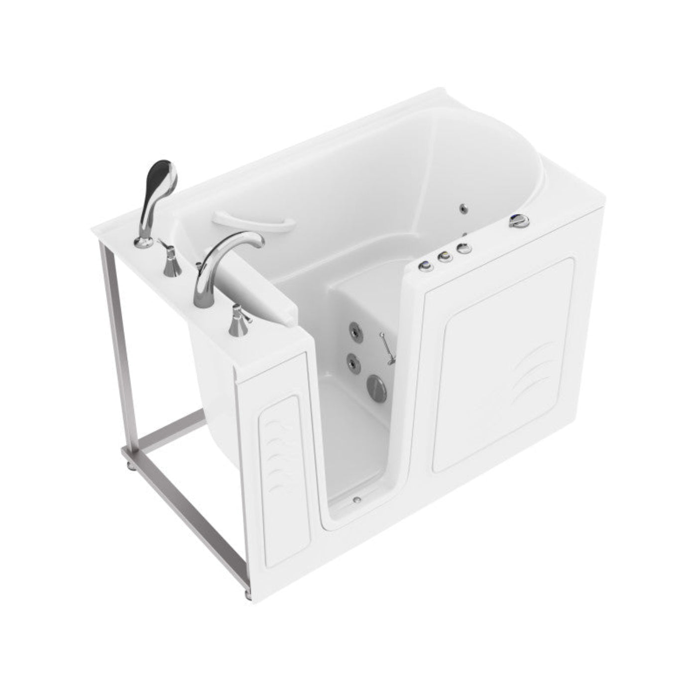 Tru Grit 30 in. x 53 in. Left Drain Quick Fill Walk-In Whirlpool Tub with Powered Fast Dr - 1770266674748_787