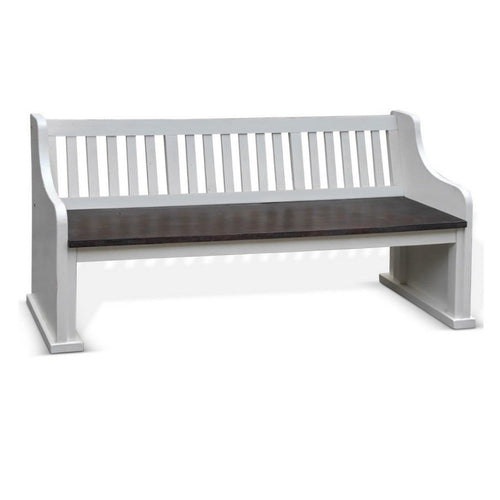 Char-Griller Orso Bench, Slat Back Design, White, Brown Mahogany and Mindi, 64 Inch -BM324883 - 1769762168941_193