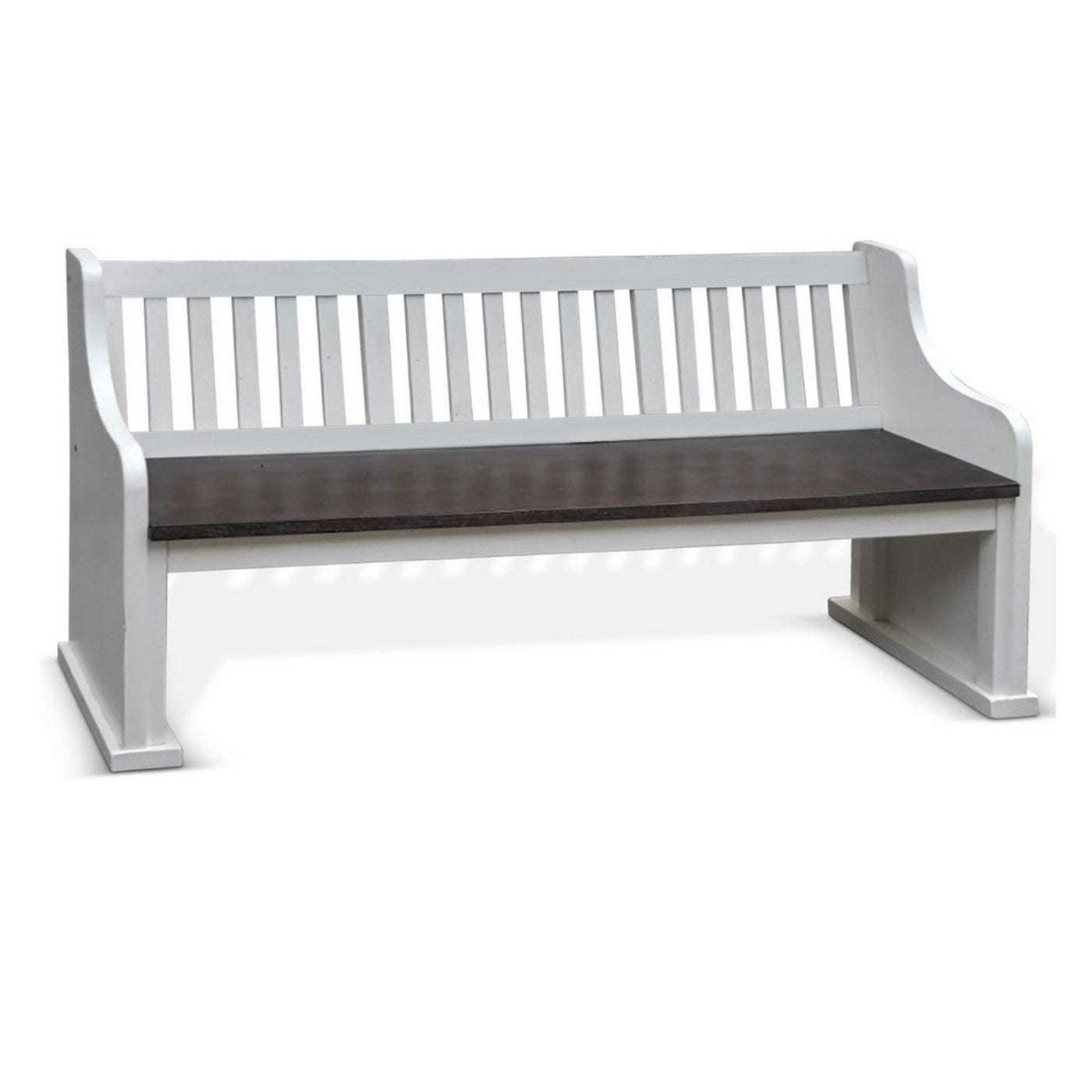 Char-Griller Orso Bench, Slat Back Design, White, Brown Mahogany and Mindi, 64 Inch -BM324883 - 1769762168941_193