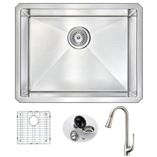 Akicon ANZZI VANGUARD Undermount Stainless Steel 23 in. Single Bowl Kitchen - 1783270351155_501