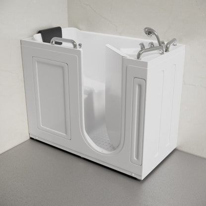 Char-Griller Auvergne 53" x 27" ADA Right Drain Walk-in Soaking Bathtub in Glossy White, Fauc - 1769834615694_673
