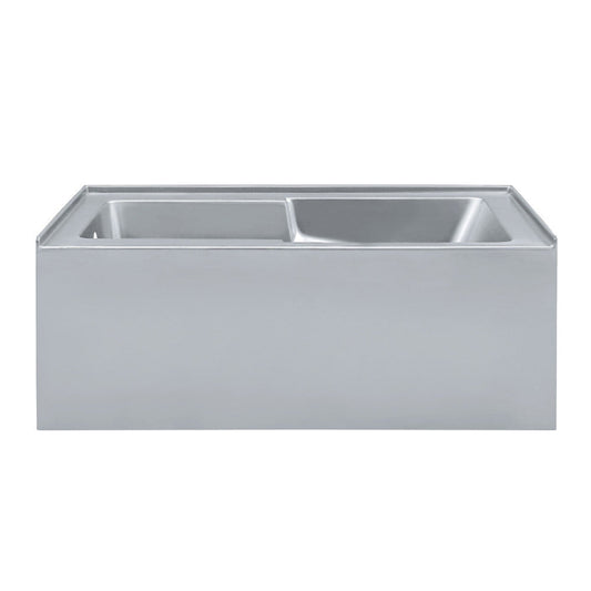 Char-GrillerVoltaire 60" x 32" Left-Hand Drain Alcove Bathtub with Apron and Armrest in Matt - 1769836495859_949
