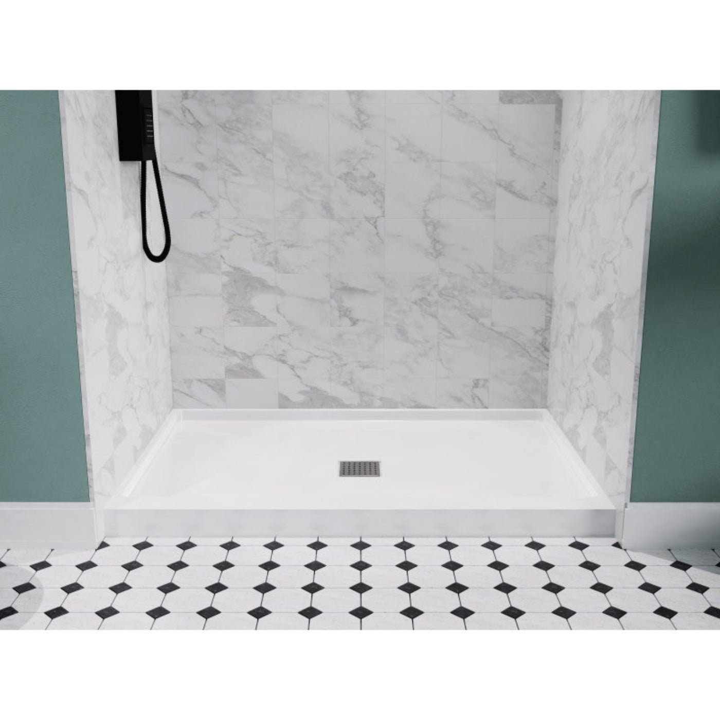 Akicon ANZZI Alexander 48 in. x 32 in. Shower Base in White - 1783270366800_21