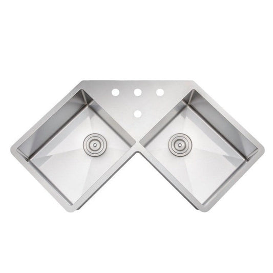 Akicon Wells Sinkware New Chef's 32" Specialty Undermount Handcrafted 16-Gauge - 1783270343258_1