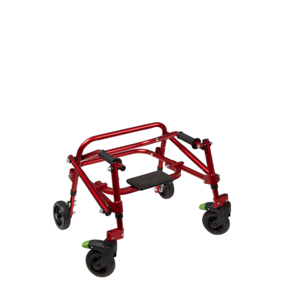 Tru Grit Klip 4 Wheeled Lightweight Walker/Gait Trainer with Seat – Extra Small Red - 1770268434960_0