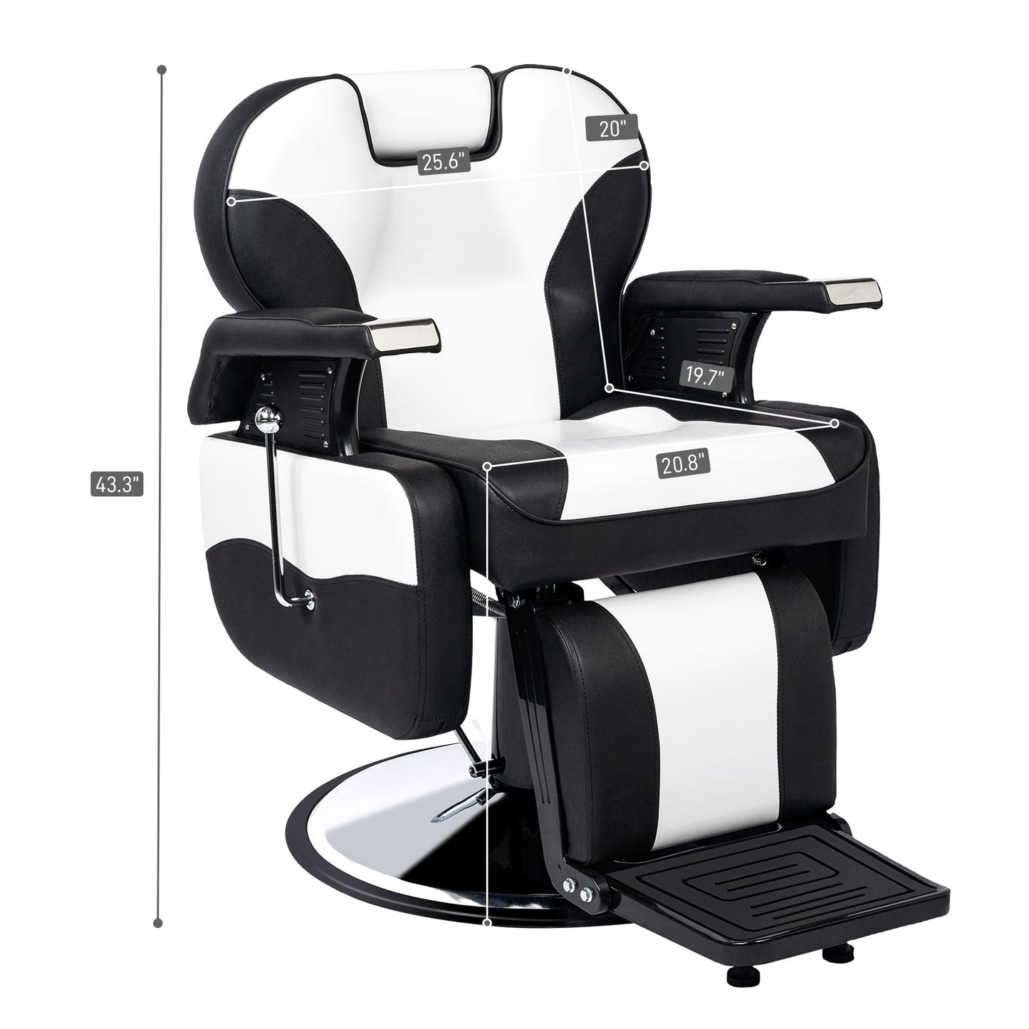 OmySalon BC1201 Classical Style Heavy Duty Hydraulic Reclining Barber Chair - G59000267