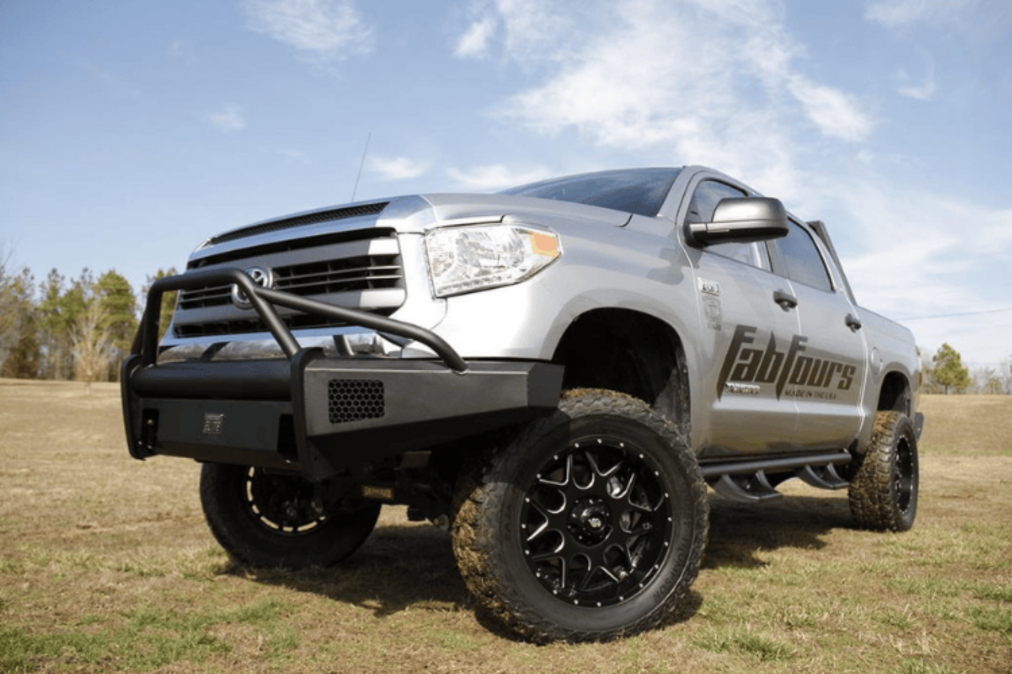 Fab Fours TT07-R1862-1 Toyota Tundra 2007-2013 Black Steel Elite Front Bumper Winch Ready with Pre-Runner Guard
