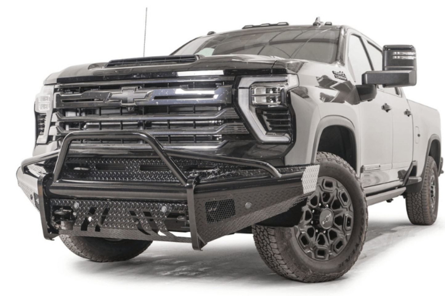 Fab Fours CH24-S6162-1 Chevy Silverado 2500/3500 2024-2025 Black Steel Front Bumper Pre-Runner Guard