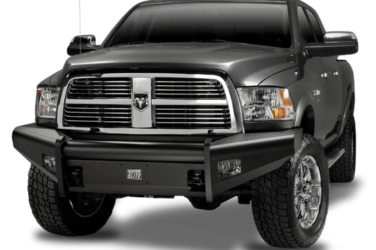 Fab Fours DR94-Q1561-1 Dodge Ram 2500/3500 1994-2002 Black Steel Elite Front Bumper No Guard with Tow Hooks