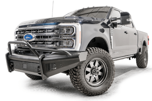 Fab Fours FS23-Q5962-1 Ford F450/F550 Superduty 2023-2025 Black Steel Elite Front Bumper Pre-Runner Guard