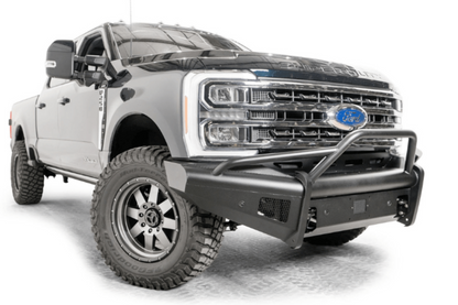 Fab Fours FS23-Q5962-1 Ford F450/F550 Superduty 2023-2025 Black Steel Elite Front Bumper Pre-Runner Guard