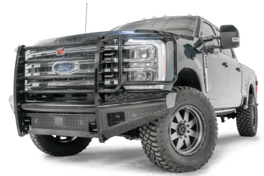 Fab Fours FS23-S5960-1 Ford F250/F350 Superduty 2023-2025 Black Steel Front Bumper with Full Guard