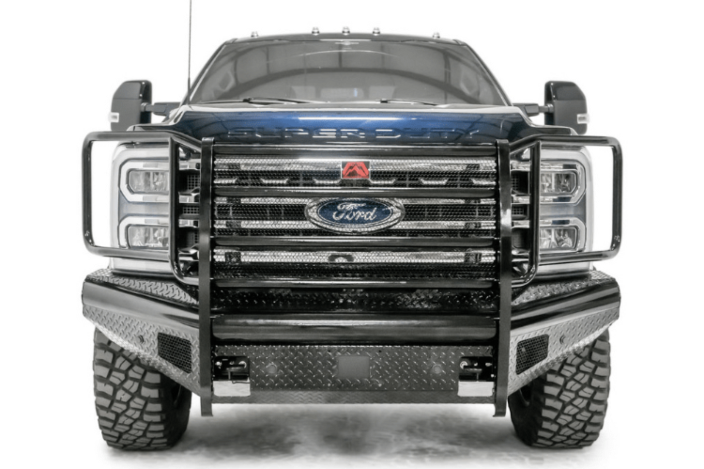 Fab Fours FS23-S5960-1 Ford F250/F350 Superduty 2023-2025 Black Steel Front Bumper with Full Guard