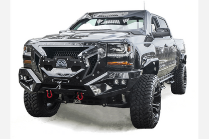 Fab Fours GR3800-1 Chevy Silverado 1500 2016-2018 Grumper Front Bumper Winch Ready Integrated Sensor Holes