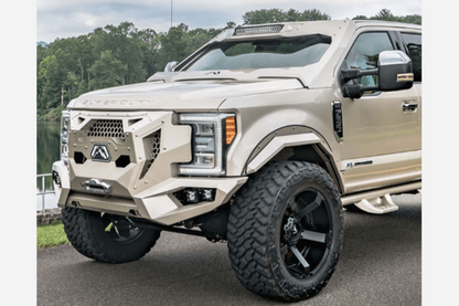 Fab Fours GR4100-1 Ford F250/F350 Superduty 2017-2022 Grumper Front Bumper Winch Ready Integrated Sensor Holes