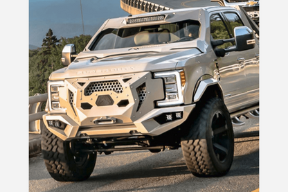 Fab Fours GR4100-1 Ford F250/F350 Superduty 2017-2022 Grumper Front Bumper Winch Ready Integrated Sensor Holes