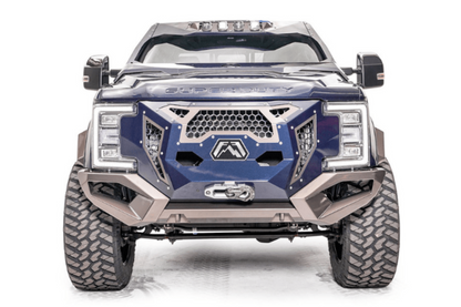 Fab Fours GR4100-1 Ford F450/F550 Superduty 2017-2022 Grumper Front Bumper Winch Ready Integrated Sensor Holes