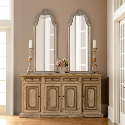 Park Hill Collection Vestibule Full-Length Carved Wood Mirror - Elegant Rustic Design for Glamorous Home Décor -  EWI26161