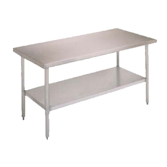 John Boos FBLS7218 72" x 18" Stainless Steel Work Table, Adjustable Undershelf - JBFBLS7218