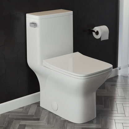 Swiss Madison Carre One Piece Square Toilet Left Side Flush, 10" Rough-In 1.28 gpf - SM-1T272