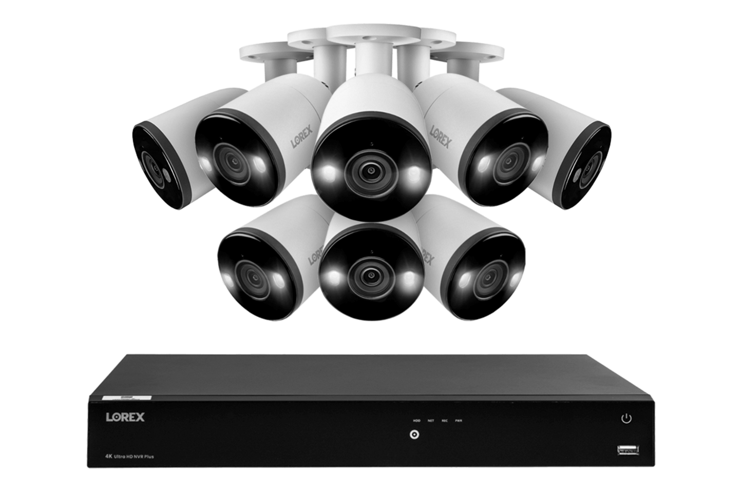 Lorex Fusion Series 4K 16 Camera Capable (Wired or Fusion Wi-Fi) 6TB Wired NVR System with H13 Bullet Cameras - N4K6SD-168WB