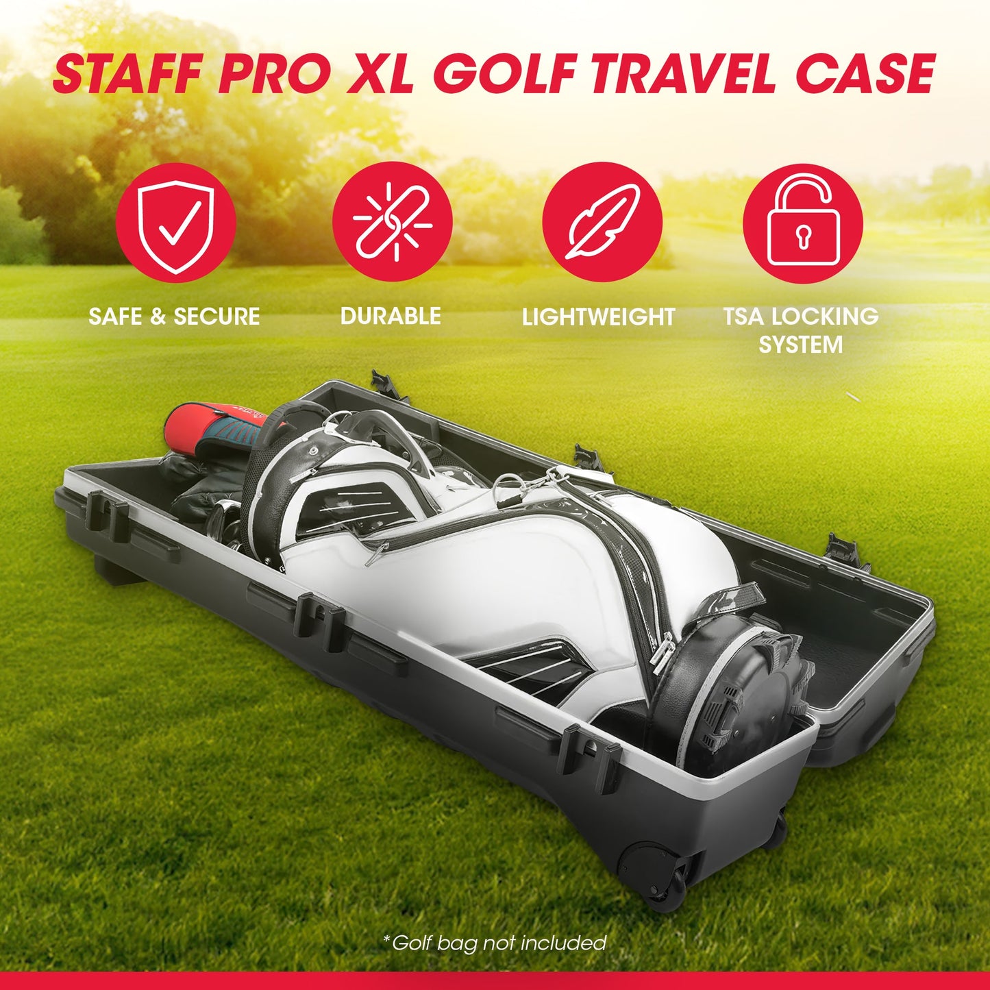SKB  ATA Staff Pro XL Hard Plastic Storage Cart Golf Travel Case  - 306798