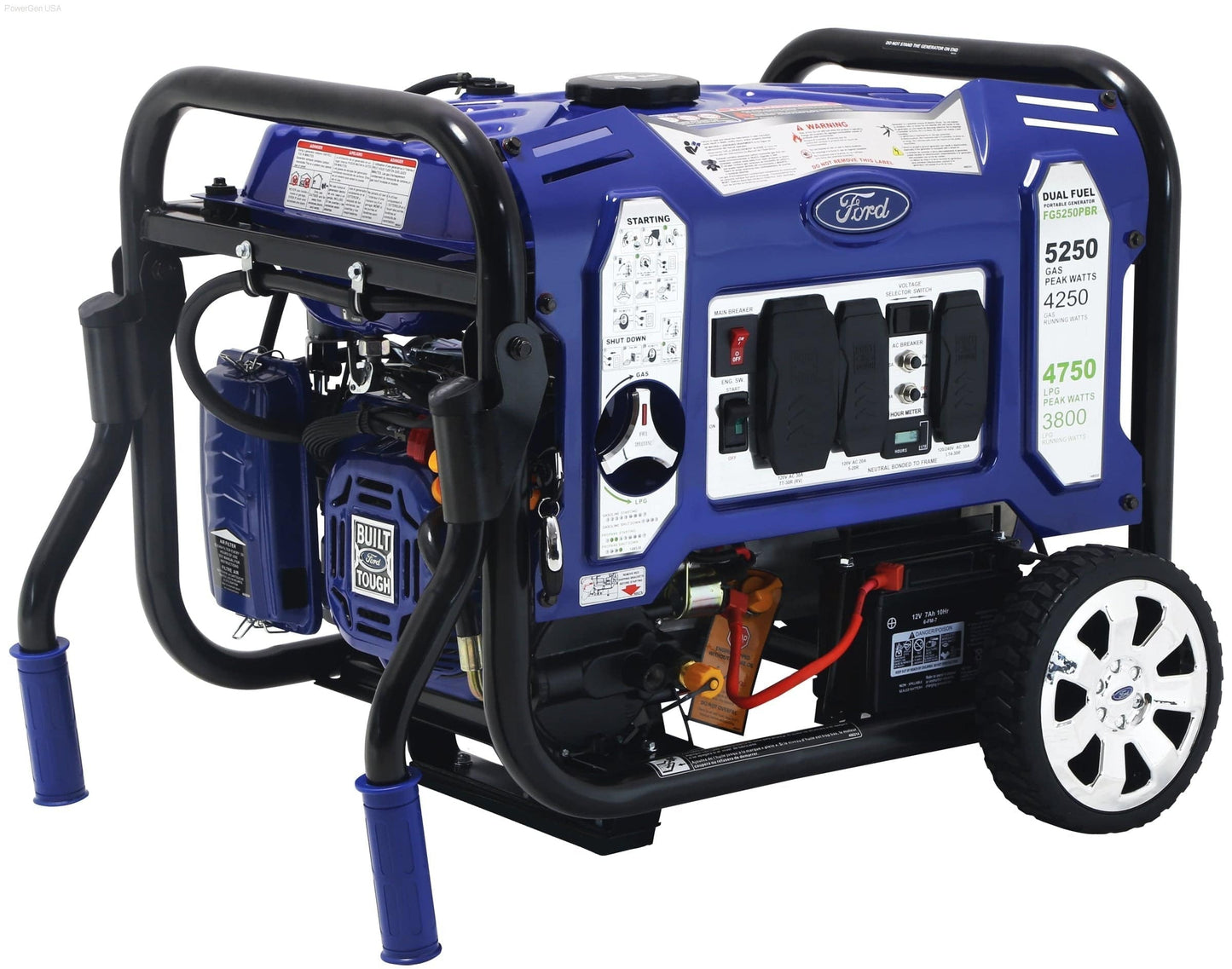 Aurora Generators Ford-FG5250PBE  Dual Fuel Portable Generator with Switch & Go Technology - PowerGen USA - FG5250PBE