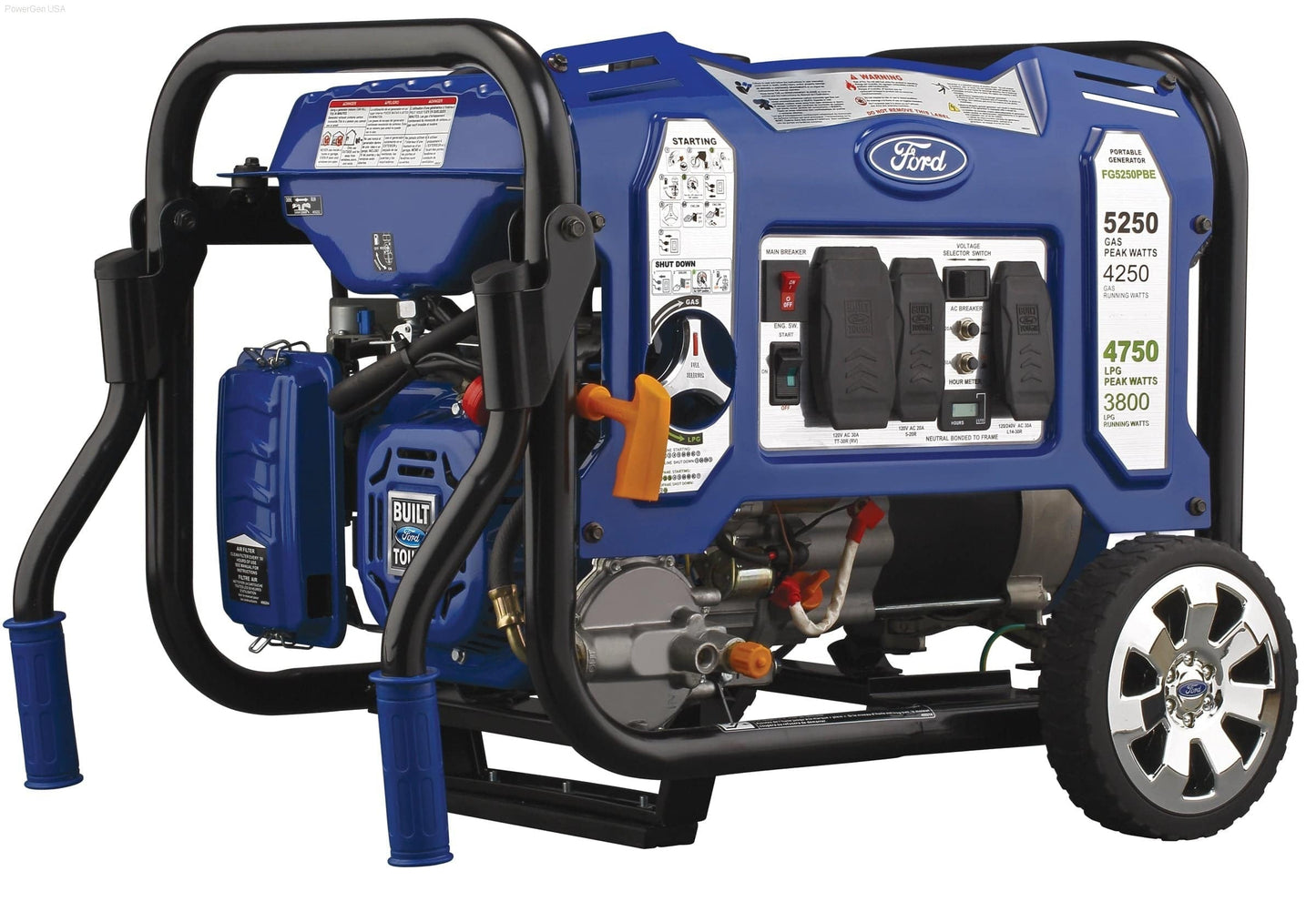 Aurora Generators Ford-FG5250PBE  Dual Fuel Portable Generator with Switch & Go Technology - PowerGen USA - FG5250PBE