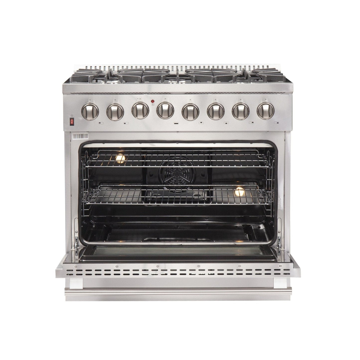 Forno 3-Piece Appliance Package - 36-Inch Dual Fuel Range, French Door Refrigerator, and Dishwasher in Stainless Steel - FBDL-004-02CAUS