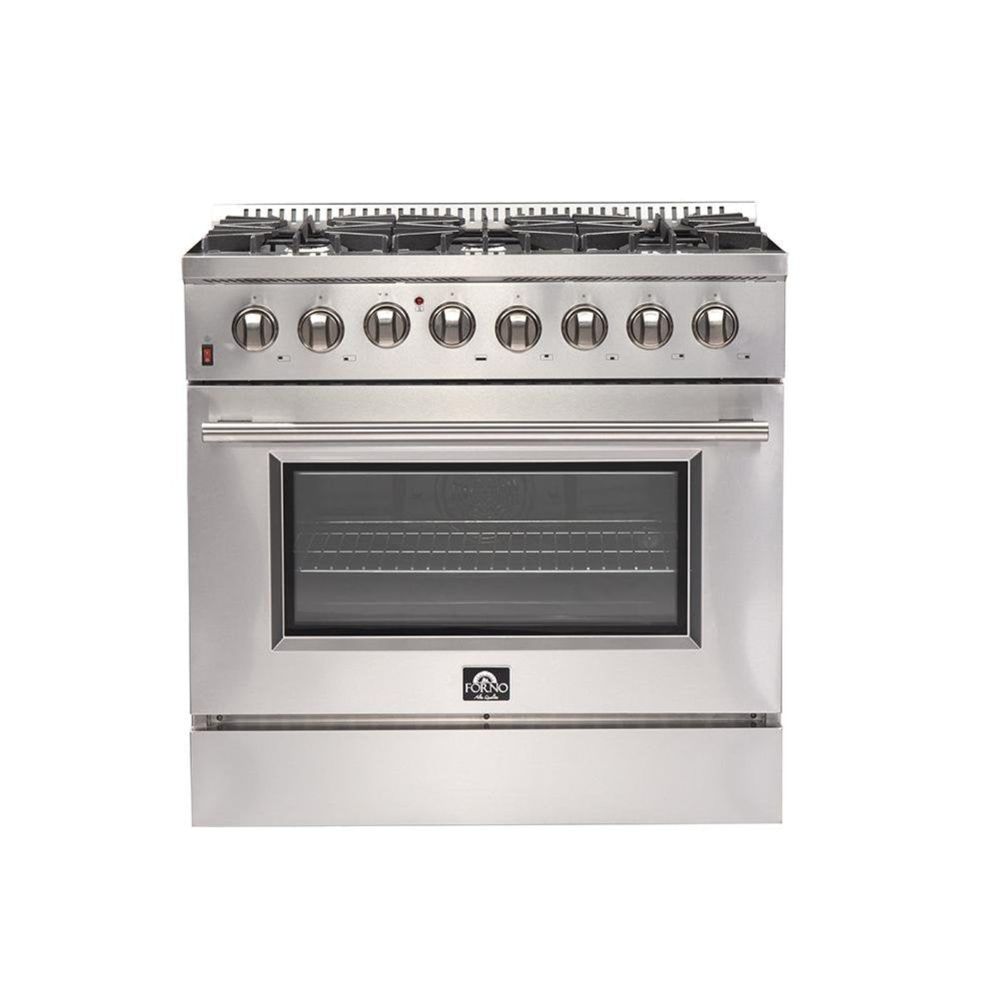 Forno 3-Piece Appliance Package - 36-Inch Dual Fuel Range, French Door Refrigerator, and Dishwasher in Stainless Steel - FBDL-004-02CAUS