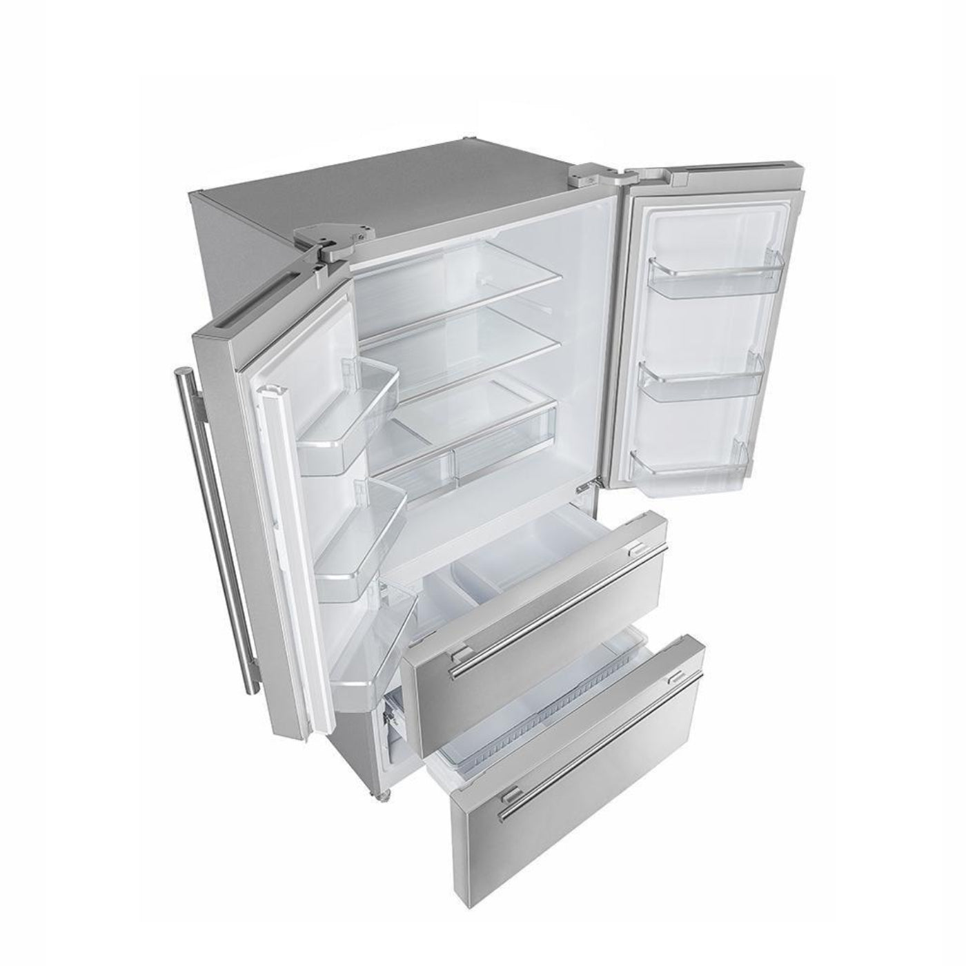 Forno 3-Piece Appliance Package - 36-Inch Dual Fuel Range, French Door Refrigerator, and Dishwasher in Stainless Steel - FBDL-004-02CAUS