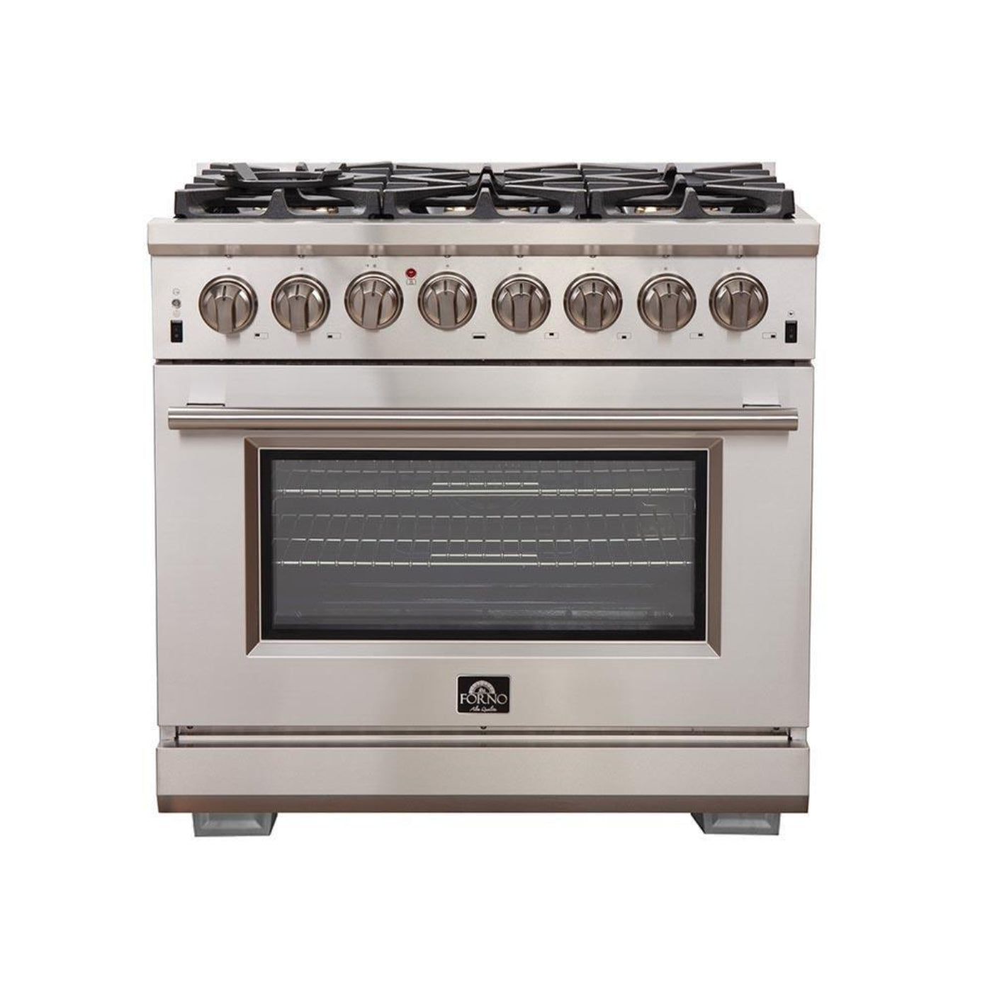 Forno 3-Piece Pro Appliance Package - 36-Inch Dual Fuel Range, French Door Refrigerator, and Dishwasher in Stainless Steel - AP3-6187-36