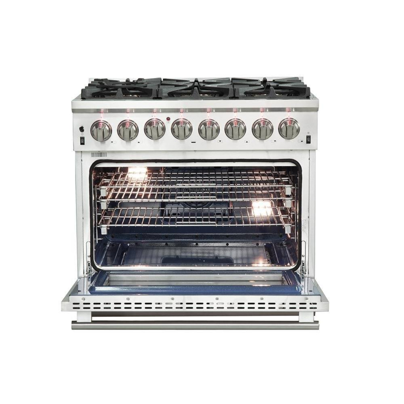 Forno 3-Piece Pro Appliance Package - 36-Inch Dual Fuel Range, French Door Refrigerator, and Dishwasher in Stainless Steel - AP3-6187-36