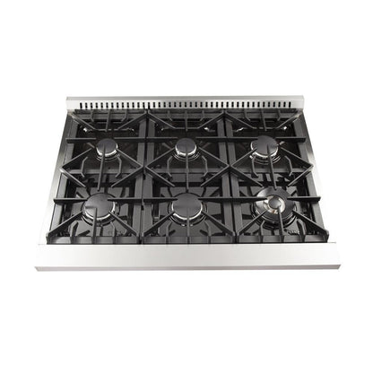 Forno 4-Piece Appliance Package - 36-Inch Dual Fuel Range, Refrigerator, 24-Inch Microwave Oven, & 3-Rack Dishwasher in Stainless Steel - AP4-6156-36-MWO