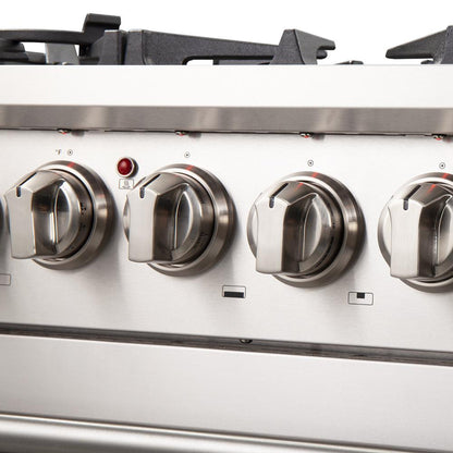 Forno 4-Piece Pro Appliance Package - 30-Inch Dual Fuel Range, Premium Hood, French Door Refrigerator, and Dishwasher in Stainless Steel - AP4-6187-30