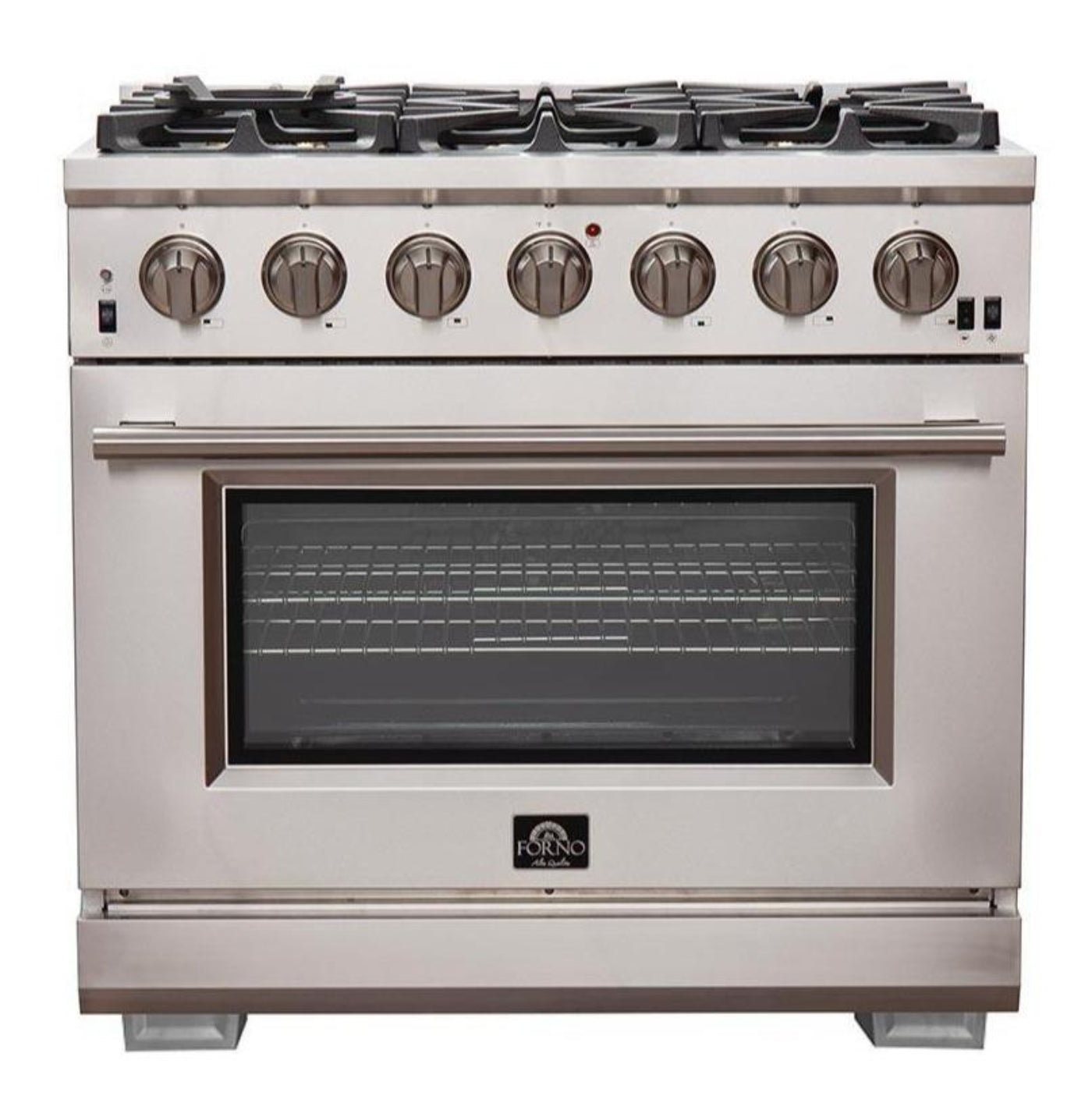 Forno 4-Piece Pro Appliance Package - 36-Inch Gas Range, Refrigerator, 24-Inch Microwave Drawer, & 3-Rack Dishwasher in Stainless Steel - AP4-6260-36-MWD