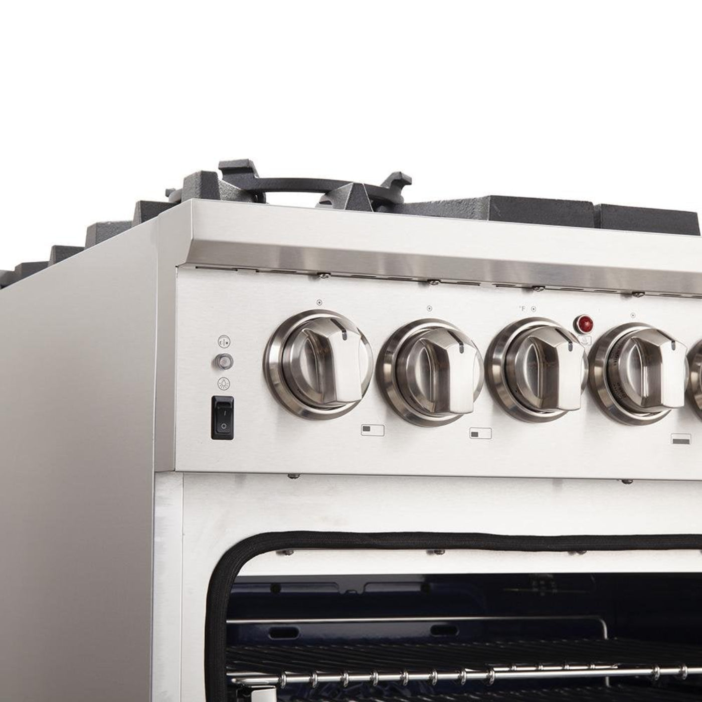 Forno 5-Piece Pro Appliance Package - 30-Inch Gas Range, 36-Inch Refrigerator Wall Mount Hood with Backsplash, 24-Inch Microwave Oven, & 3-Rack Dishwasher in Stainless Steel - AP5-6260-30-MWO