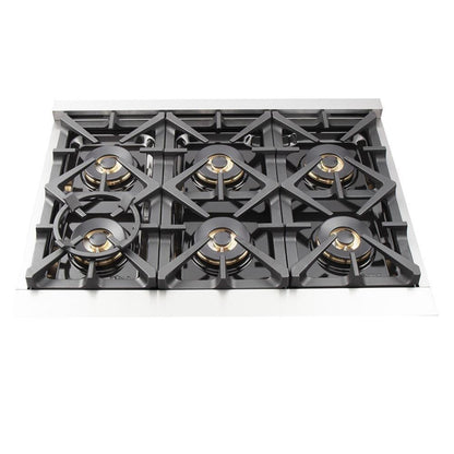 Forno 5-Piece Pro Appliance Package - 36-Inch Dual Fuel Range, 36-Inch Refrigerator, Wall Mount Hood with Backsplash, 24-Inch Microwave Drawer, & 3-Rack Dishwasher in Stainless Steel - AP5-6187-36-MWD