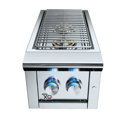 XO APPLIANCE XOGSIDEBURNL 13" Double Side Burner LP in Stainless Steel - XOGSIDEBURNL