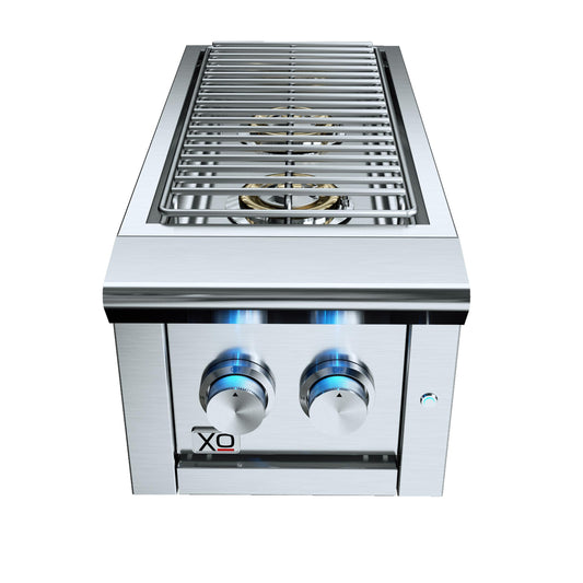 XO APPLIANCE XOGSIDEBURNL 13" Double Side Burner LP in Stainless Steel - XOGSIDEBURNL