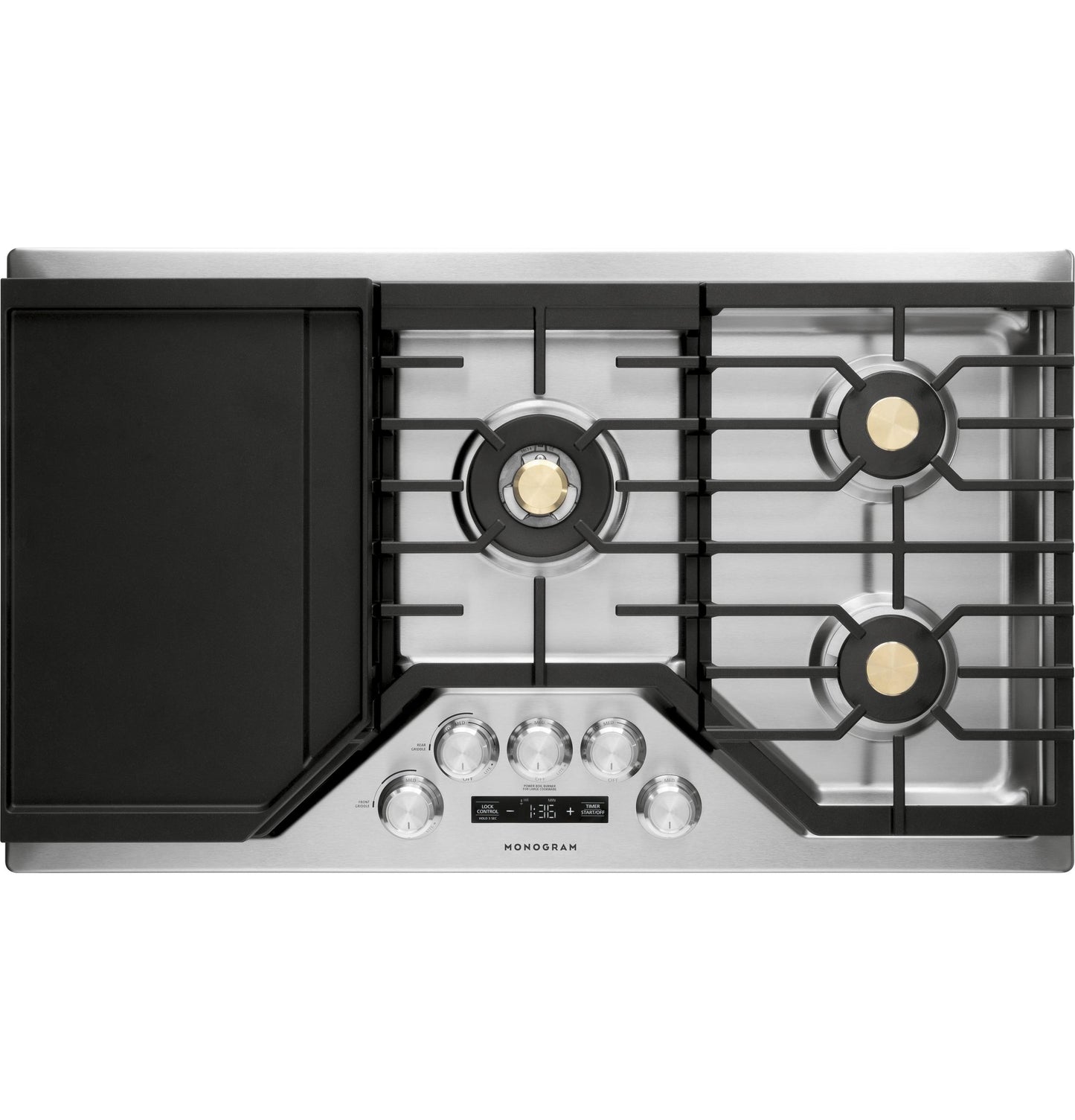 MONOGRAM Monogram 36" Deep-Recessed Gas Cooktop in Stainless Steel - ZGU36ESLSS