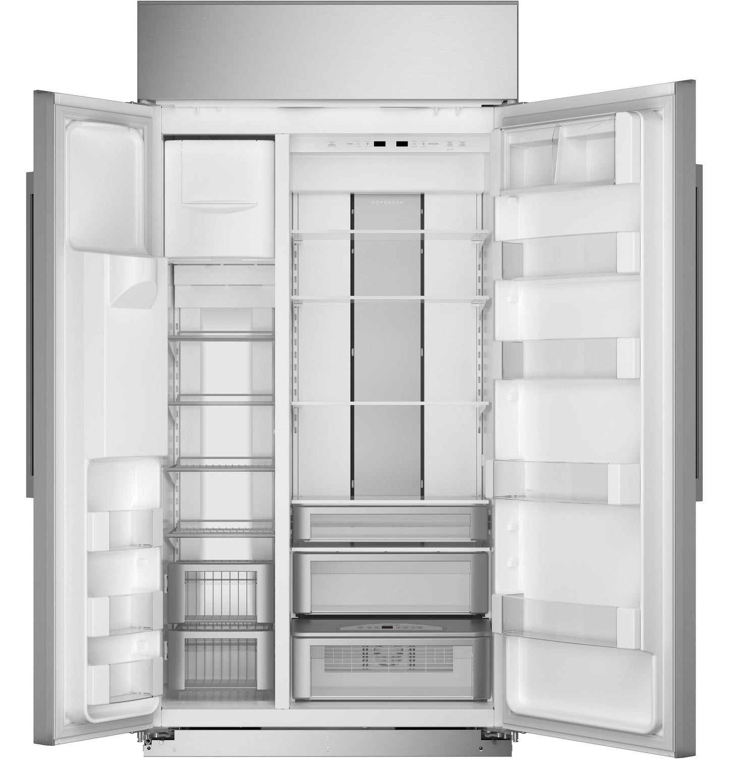 MONOGRAM Monogram 42" Built-In Side-by-Side Refrigerator with Dispenser in Stainless Steel - ZISS420DNSS