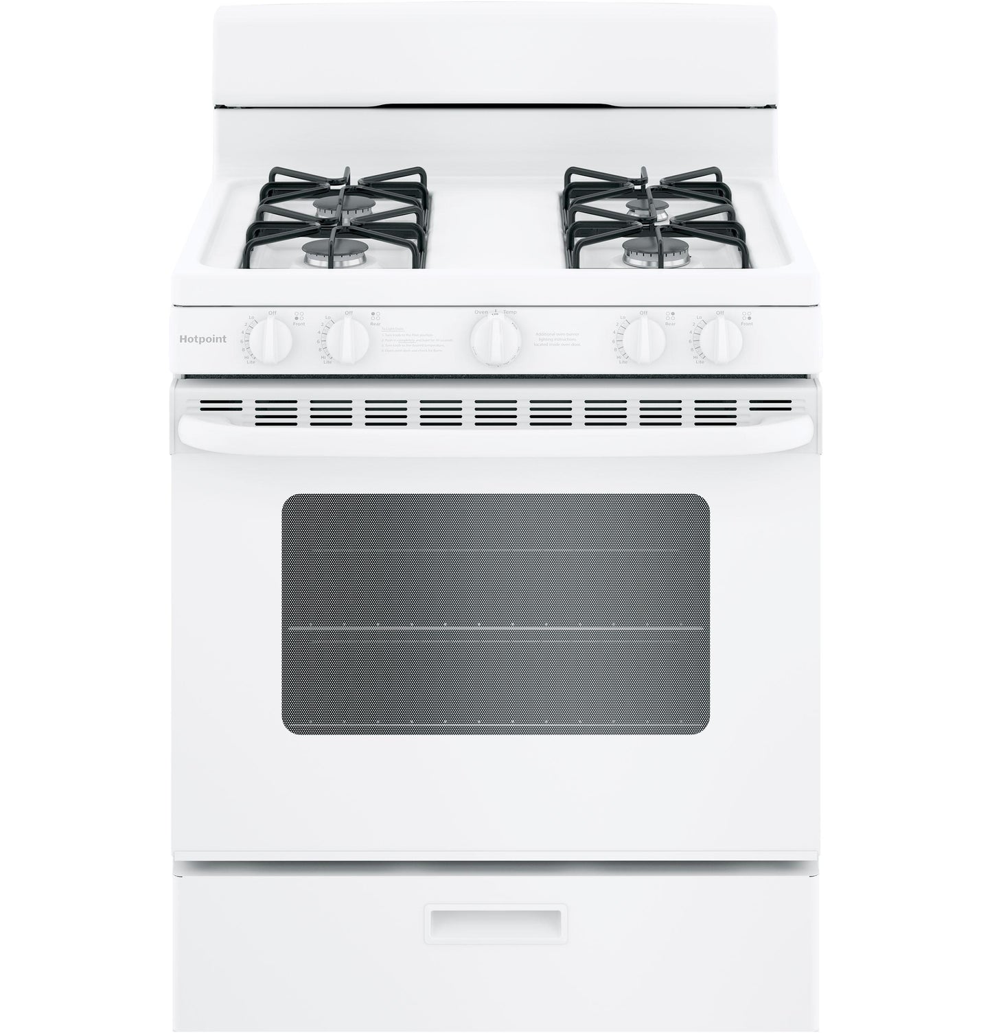 HOTPOINT Hotpoint 30" Free-Standing Gas Range with Cordless Battery Ignition White - RGBS200DMWW