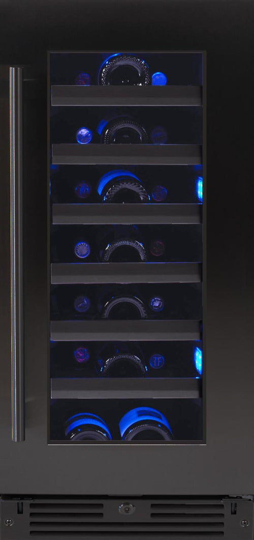 XO APPLIANCE XOU15WGBSR Wine Cooler, 15" Black Stainless, Right Hinge Black in Stainless Steel - XOU15WGBSR