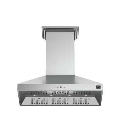 FORNO FRHWM509448 Forno Orvieto 48-Inch Wall Mount Range Hood, LED Lighting, Heavy Duty, in Stainless Steel - FRHWM509448