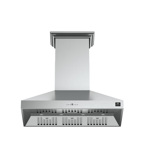 FORNO FRHWM509448 Forno Orvieto 48-Inch Wall Mount Range Hood, LED Lighting, Heavy Duty, in Stainless Steel - FRHWM509448