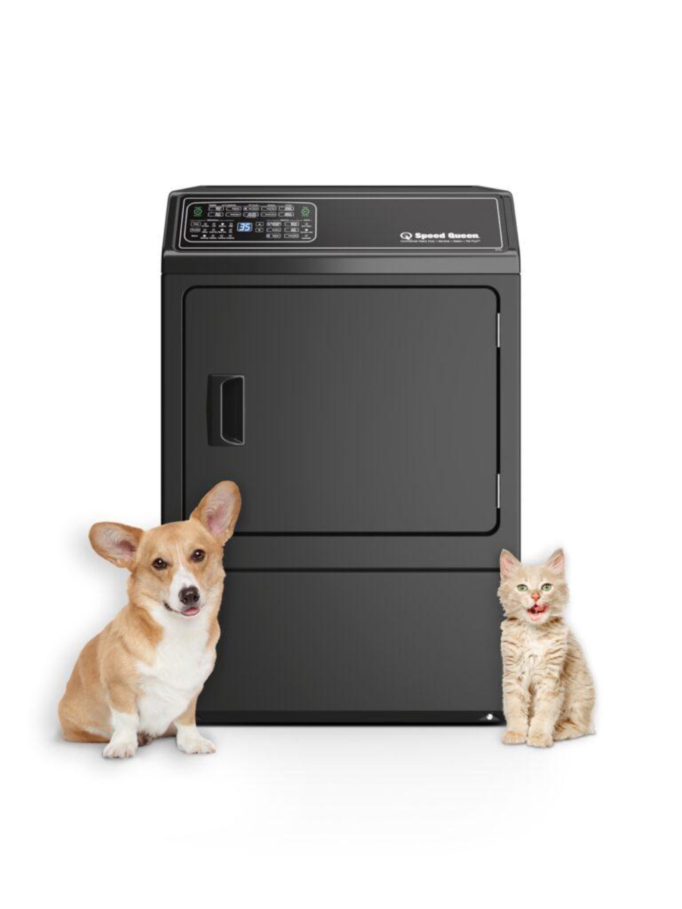 SPEED QUEEN DF7004BG DF7 Sanitizing Gas Dryer with Front Control Pet Plus Steam Over-Dry Protection Technology ENERGY STAR Black - DF7004BG