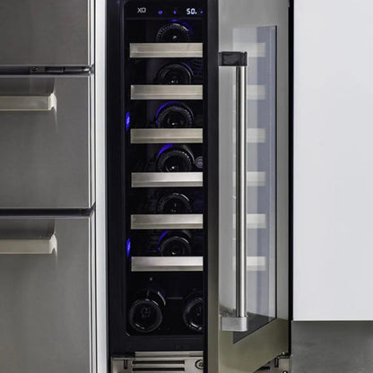 XO APPLIANCE XOU15WGBSR Wine Cooler, 15" Black Stainless, Right Hinge Black in Stainless Steel - XOU15WGBSR