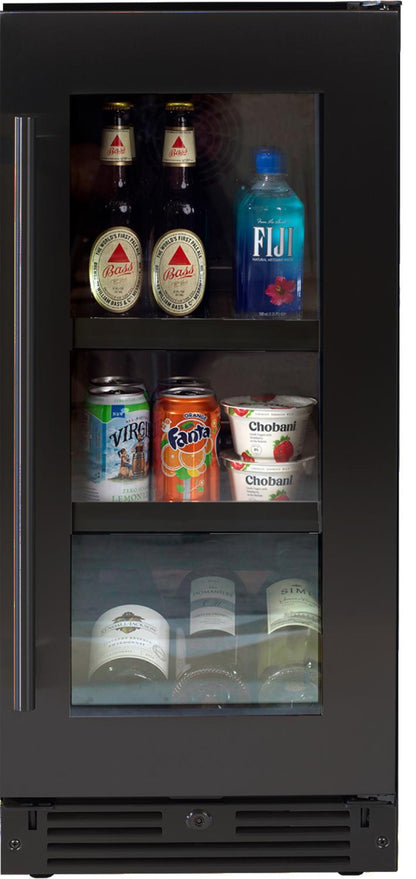 XO APPLIANCE XOU15BCGBSR Beverage Center, 15" Black Stainless, Right Hinge Black in Stainless Steel - XOU15BCGBSR